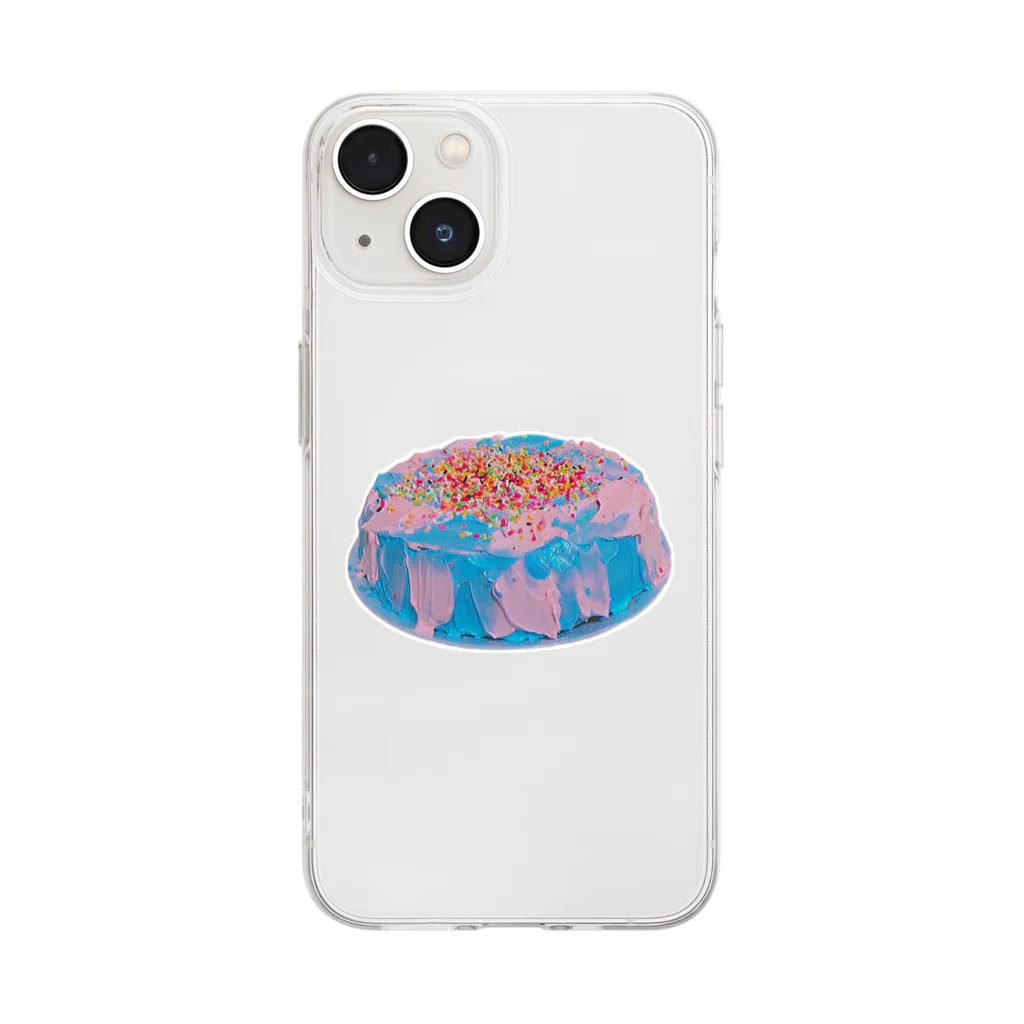 Haunted LabのColorful marble cake 派手なケーキ Soft Clear Smartphone Case