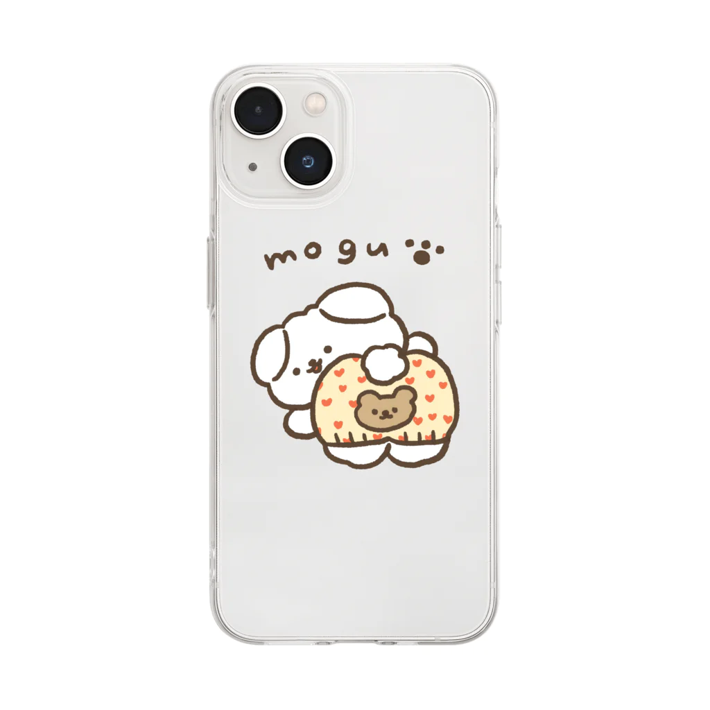 moguのくまさんおぱんつくん Soft Clear Smartphone Case