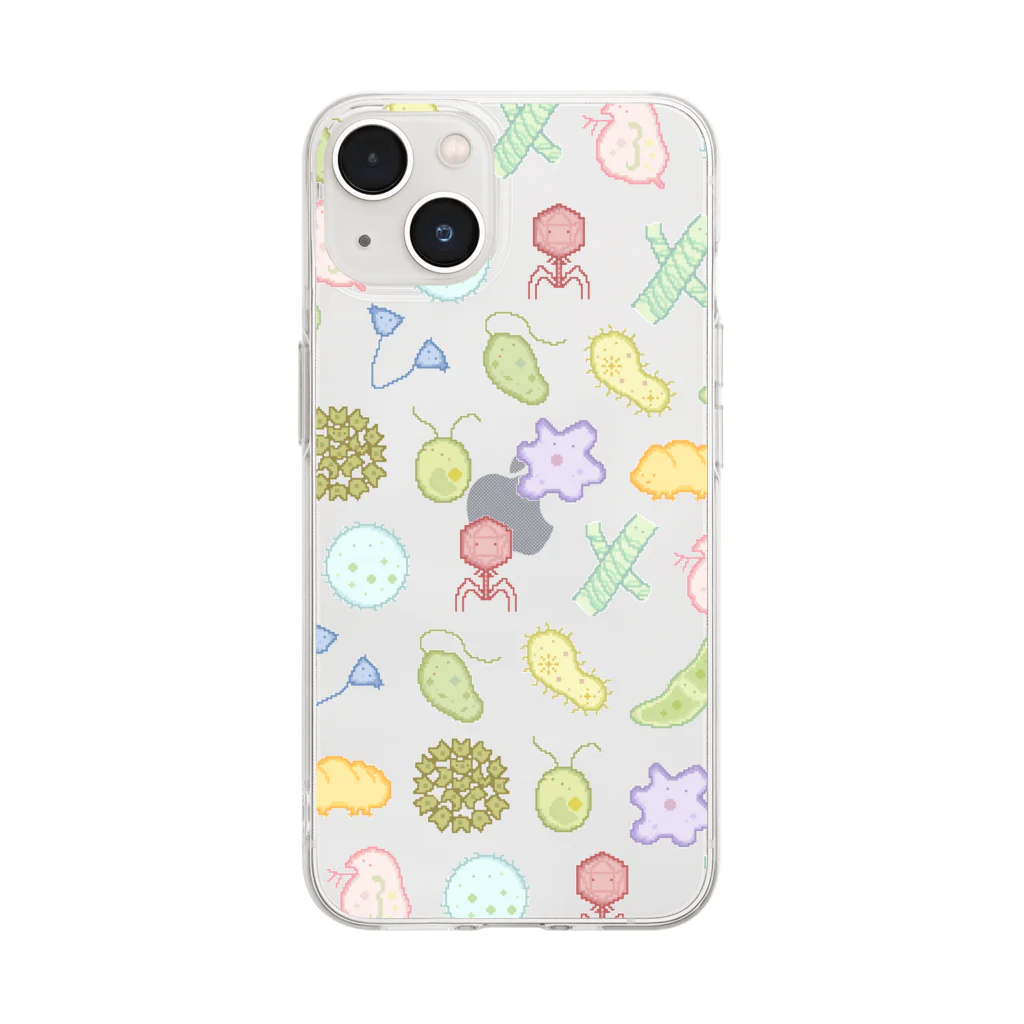 ゆるくやさしい世界のドット微生物 Soft Clear Smartphone Case