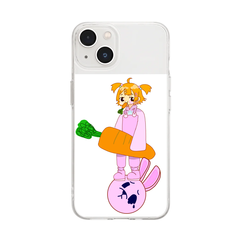 クソザコポテトサラダショップ1号店のウサギのなかの子 Soft Clear Smartphone Case