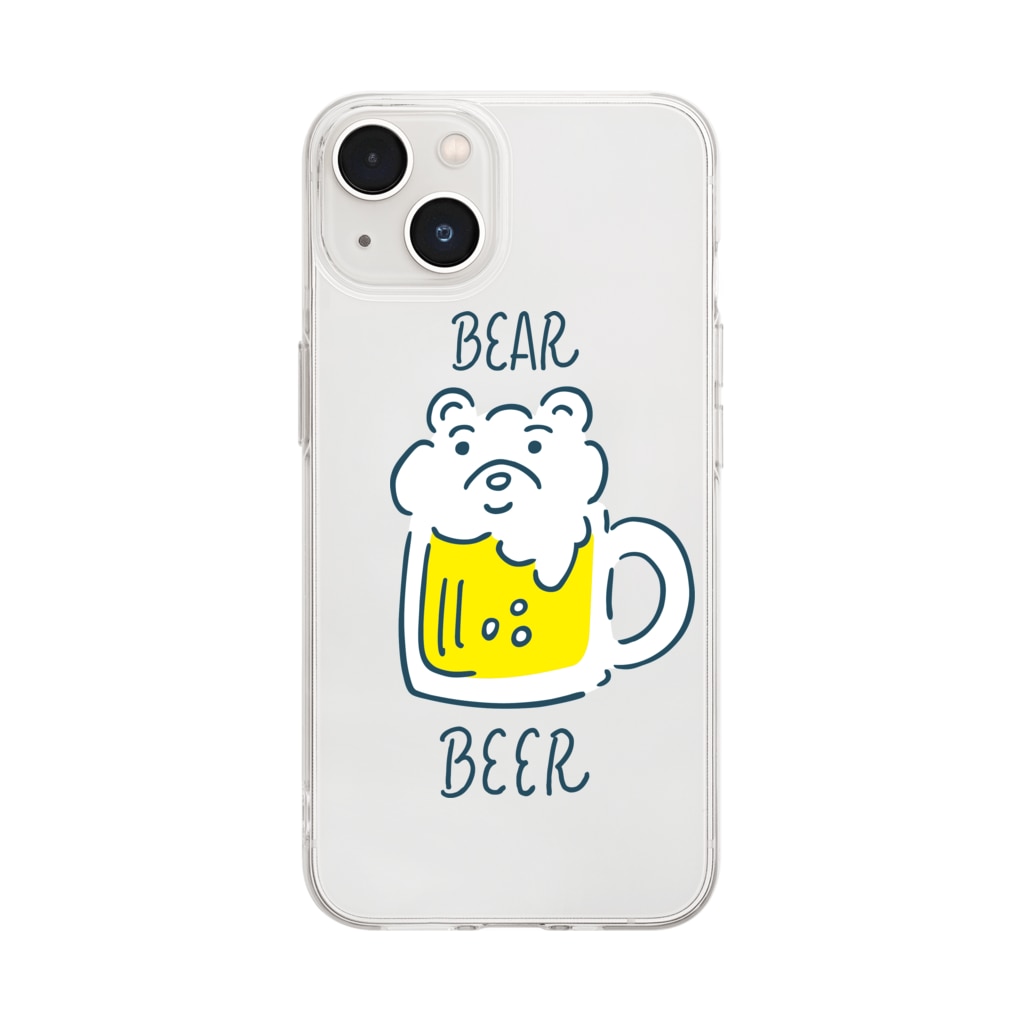 MAO NISHIDAのBEAR BEER Soft Clear Smartphone Case