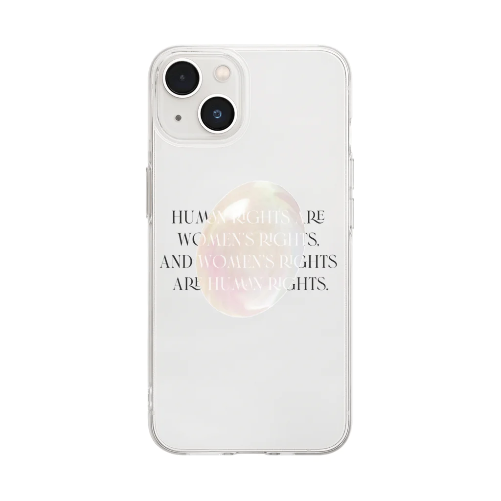 MONETのHUMAN RIGHTS ARE WOMEN RIGHTS , Soft Clear Smartphone Case