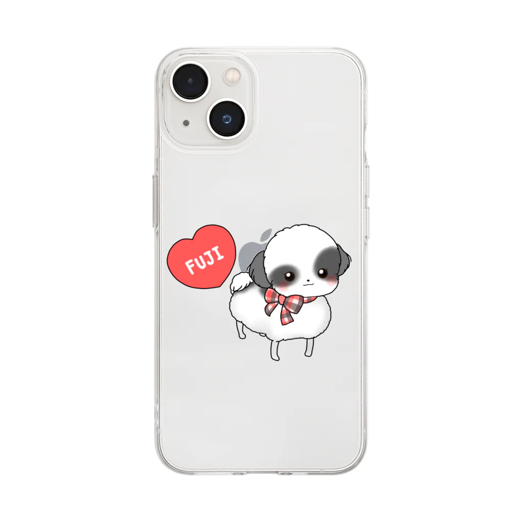 pote©o*  ハンドメイドドッグウェアのフジちゃん Soft Clear Smartphone Case