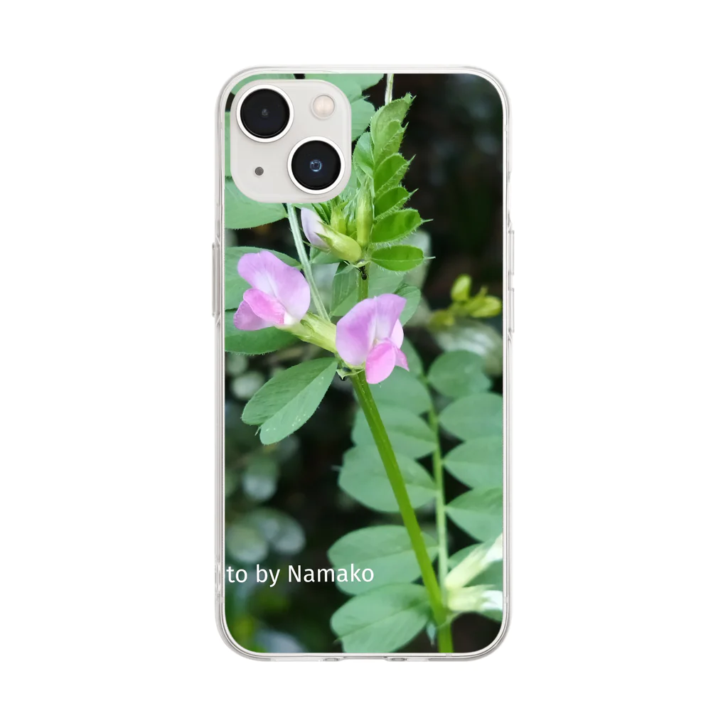 サボニャンSHOPのカラスノエンドウの花のスマホケース Soft Clear Smartphone Case