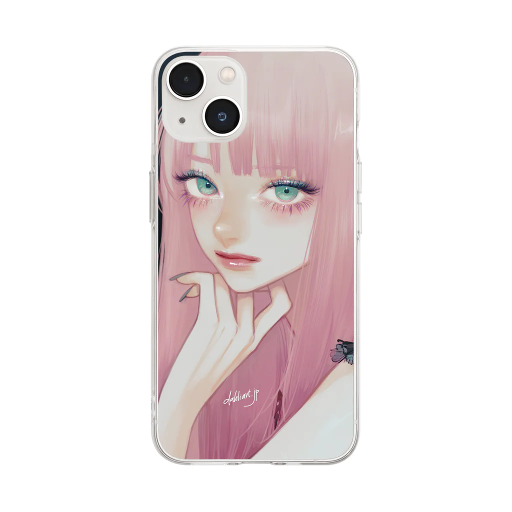 dahlia shop SUZURIのPink Soft Clear Smartphone Case