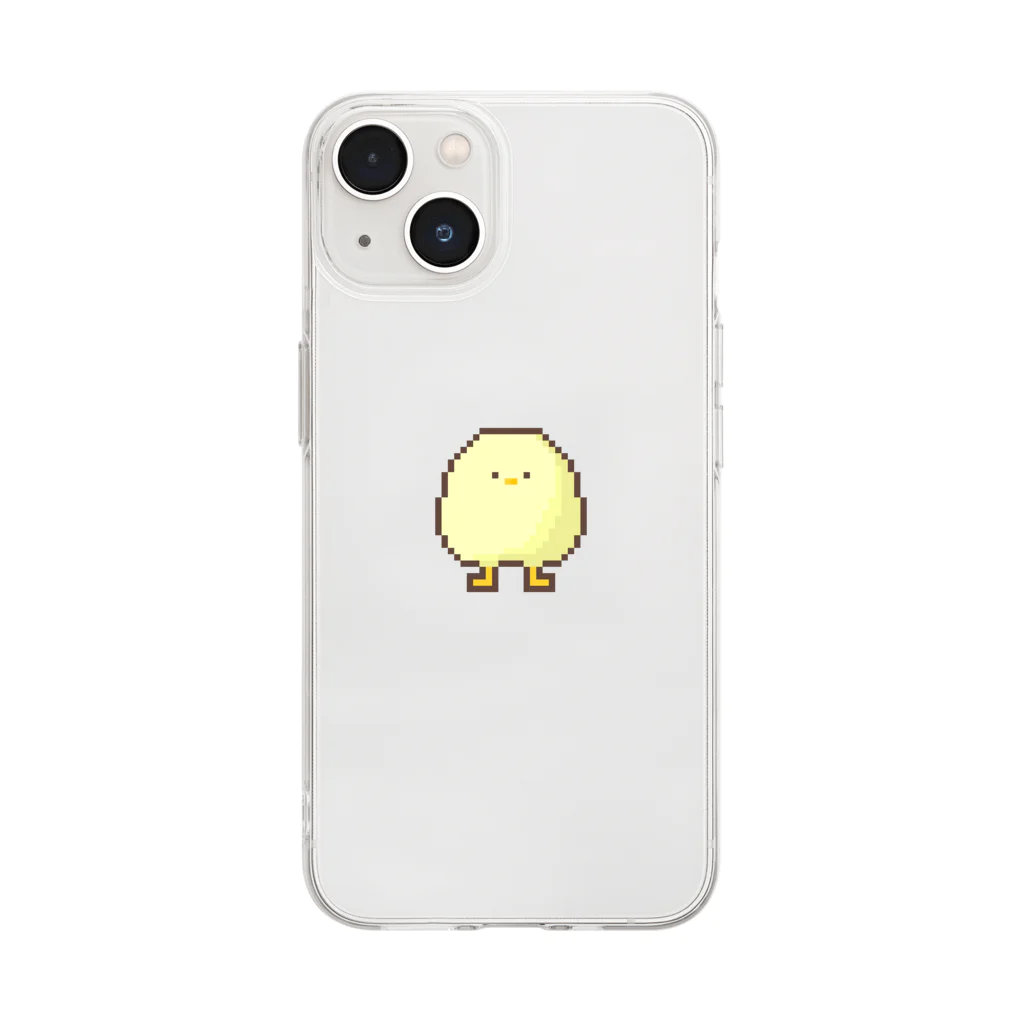 kinoka（torni）のドットのヒヨコ Soft Clear Smartphone Case