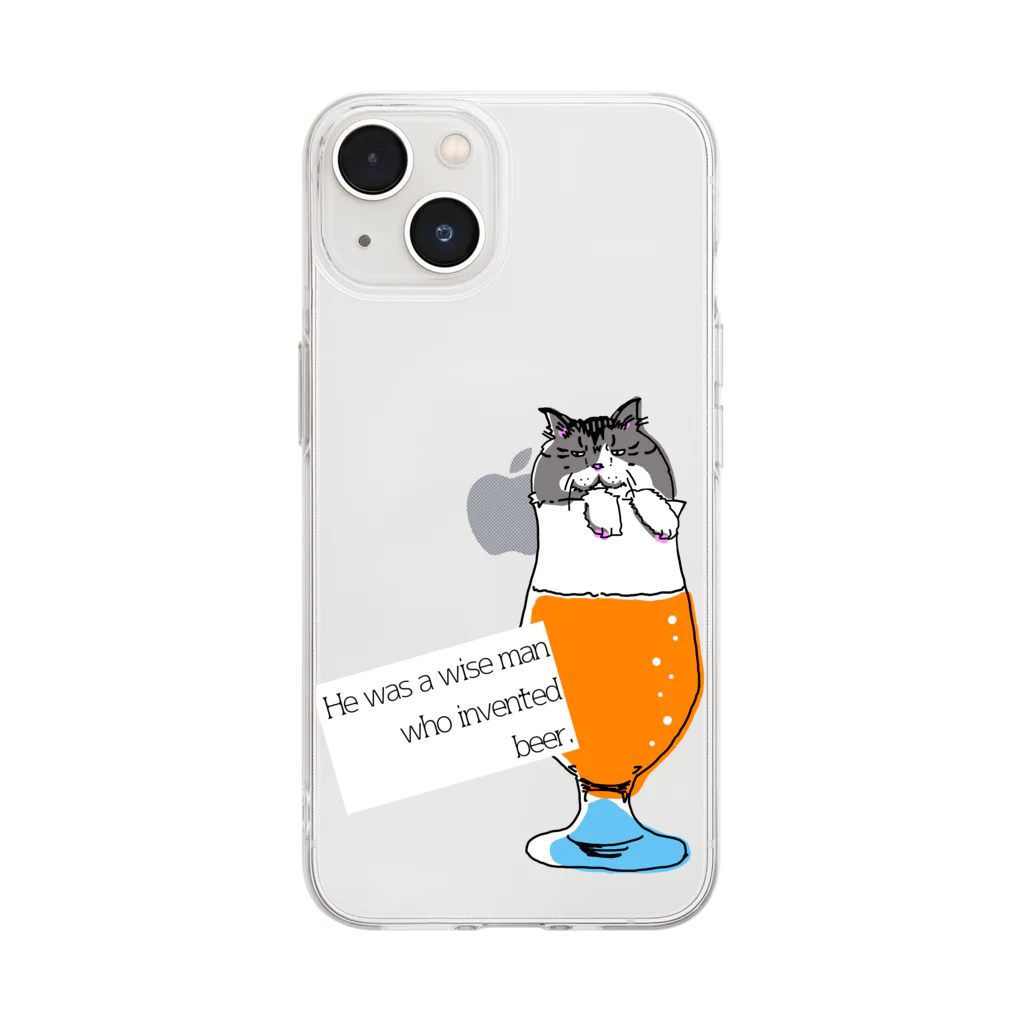 ビアネコの隠れ家のビアネコ+プラトン Soft Clear Smartphone Case