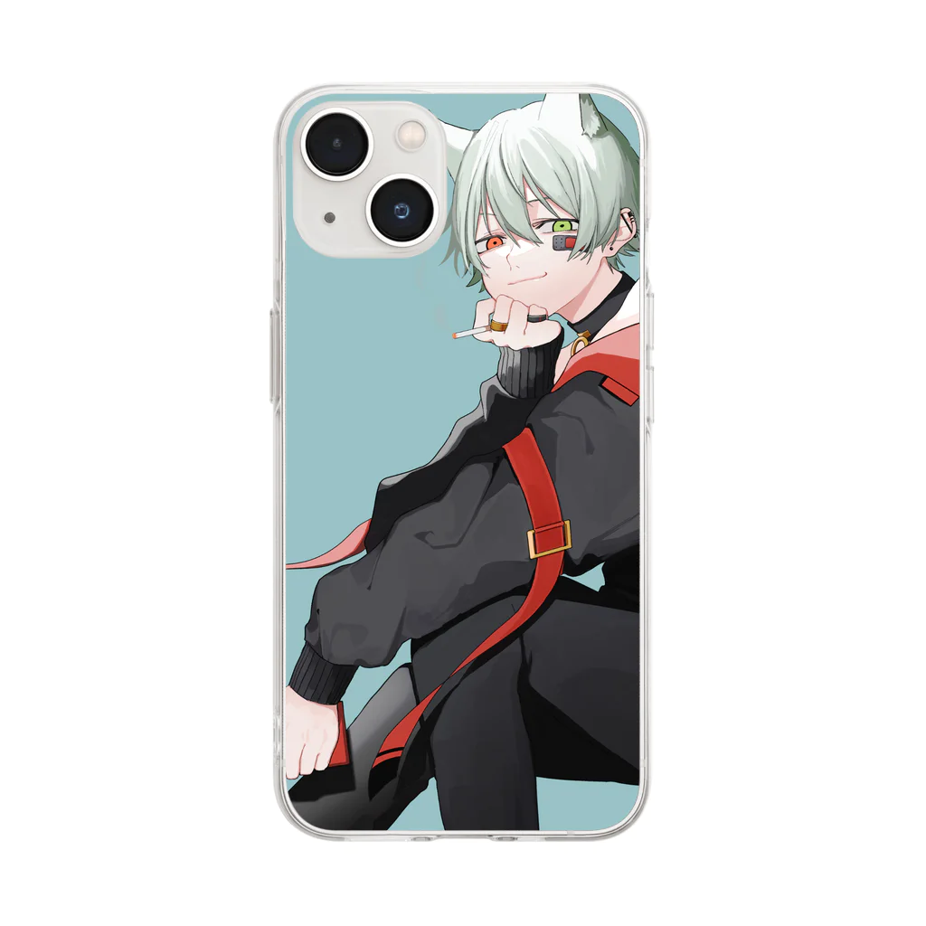 嫁野鎖煉@🤟🤪⛓️個人勢Vtuberのソフトクリアケース Soft Clear Smartphone Case