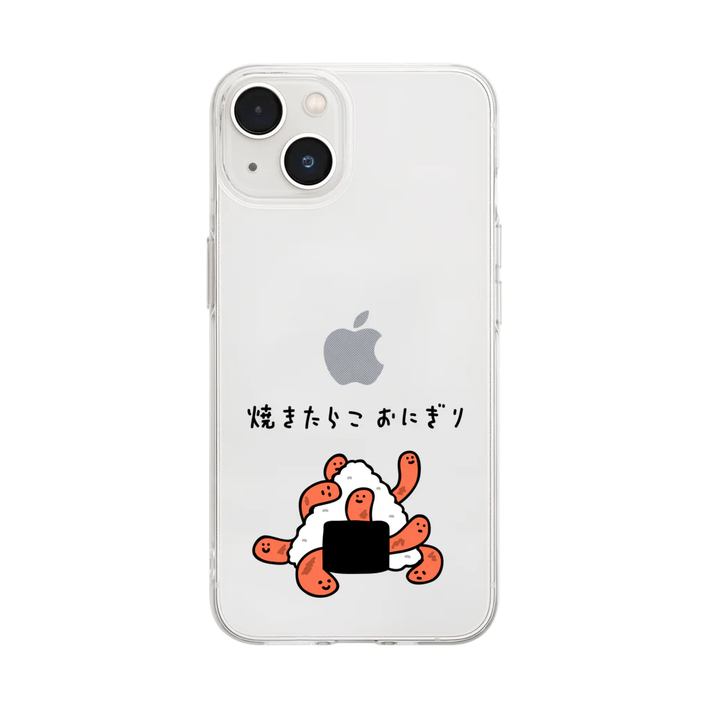 PokuStarのたらこの多い焼きたらこおにぎり Soft Clear Smartphone Case