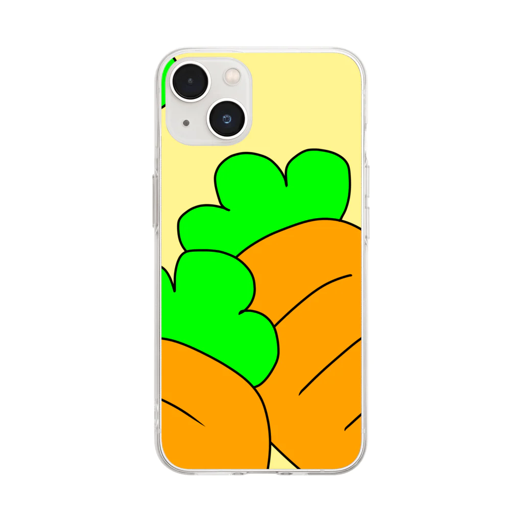 🥕にんじん🥕のにんじんスマホケース Soft Clear Smartphone Case