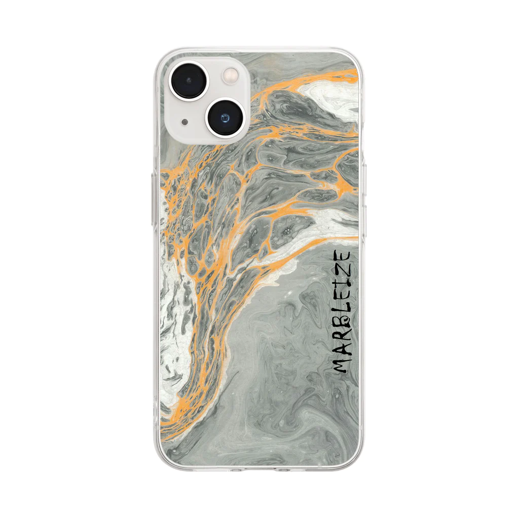 xxxyamachanのMARBLEIZE　縦書き Soft Clear Smartphone Case