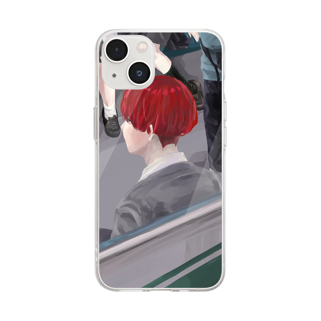 アヒージョの通学くん Soft Clear Smartphone Case