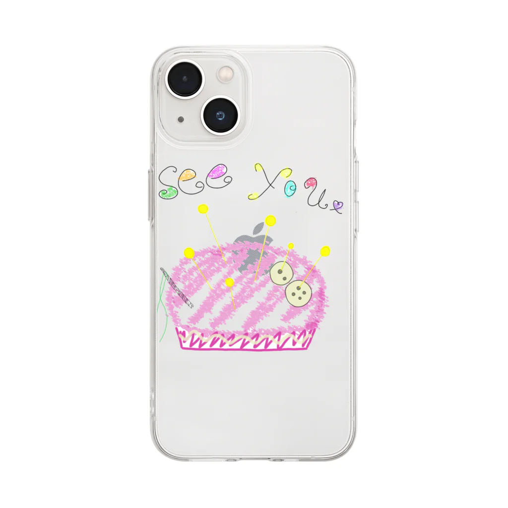 MovMovのピンクッション Soft Clear Smartphone Case