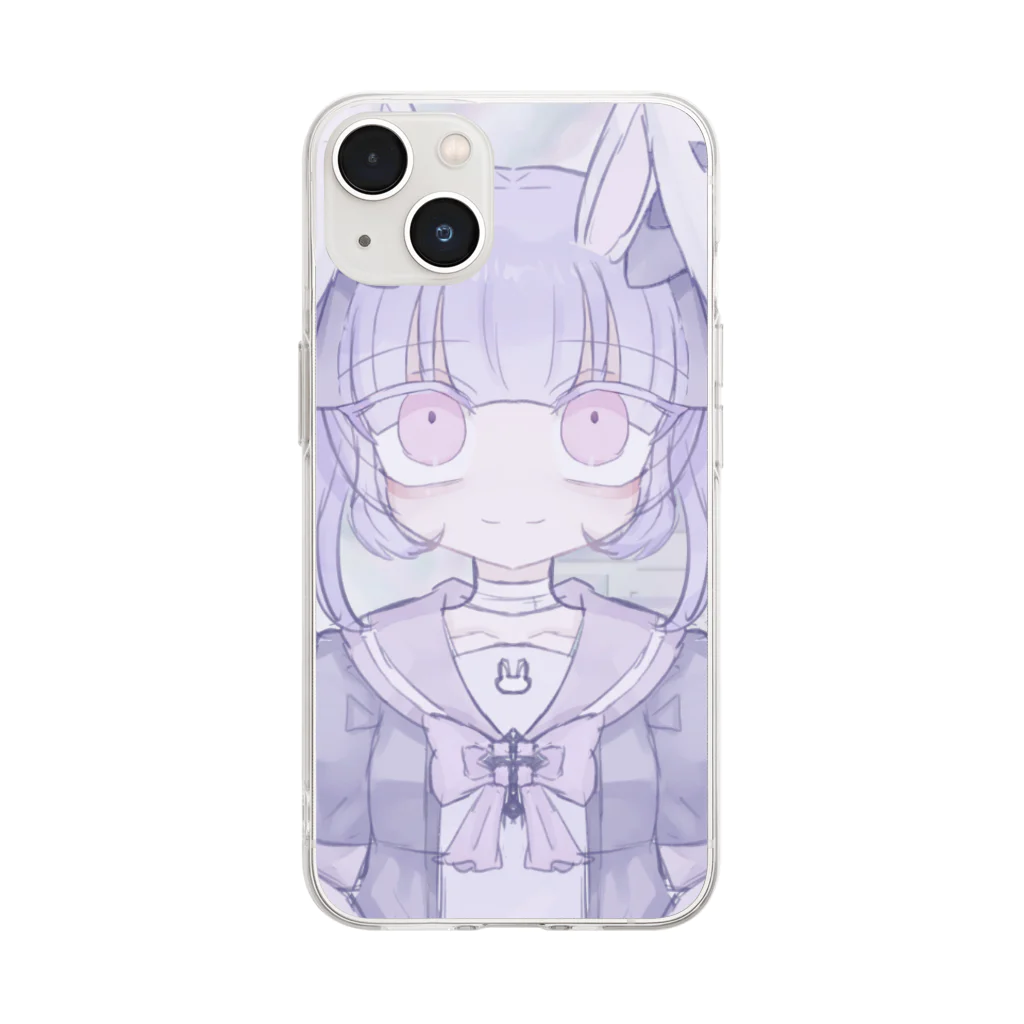 あくむ病院の電子のうさぎ。（鈴子らん） Soft Clear Smartphone Case