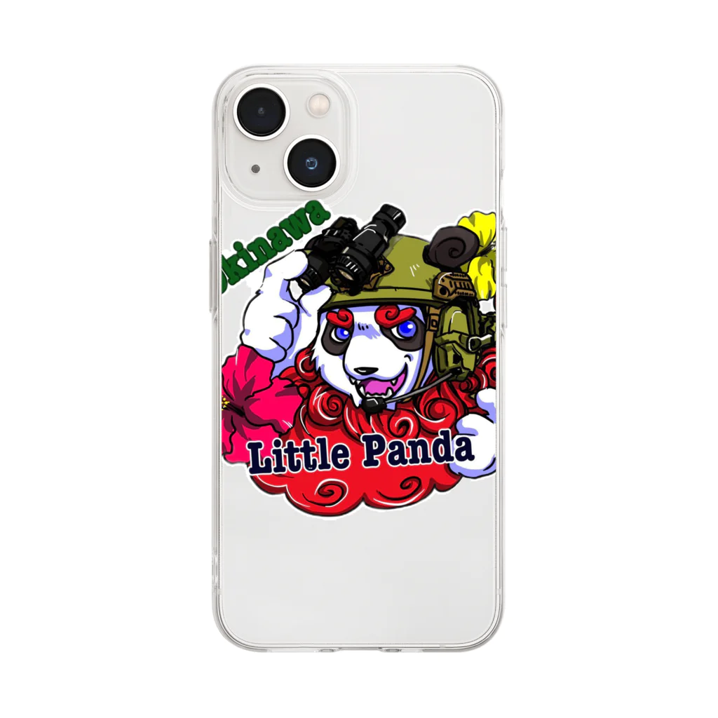 OKINAWA_LITTLE_PANDAのシーサーパンダヘルメットカラー Soft Clear Smartphone Case