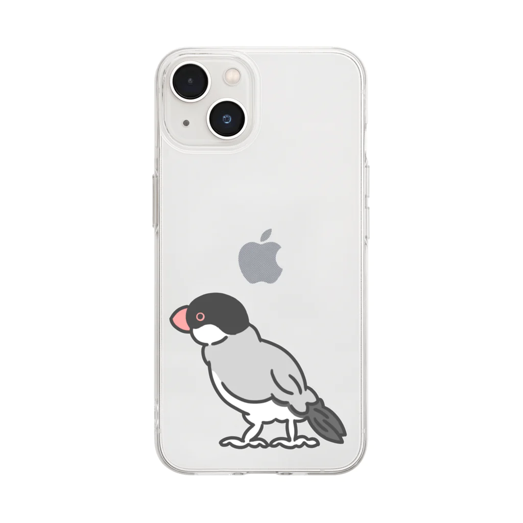 suzuaoの文鳥のすずあおくん Soft Clear Smartphone Case