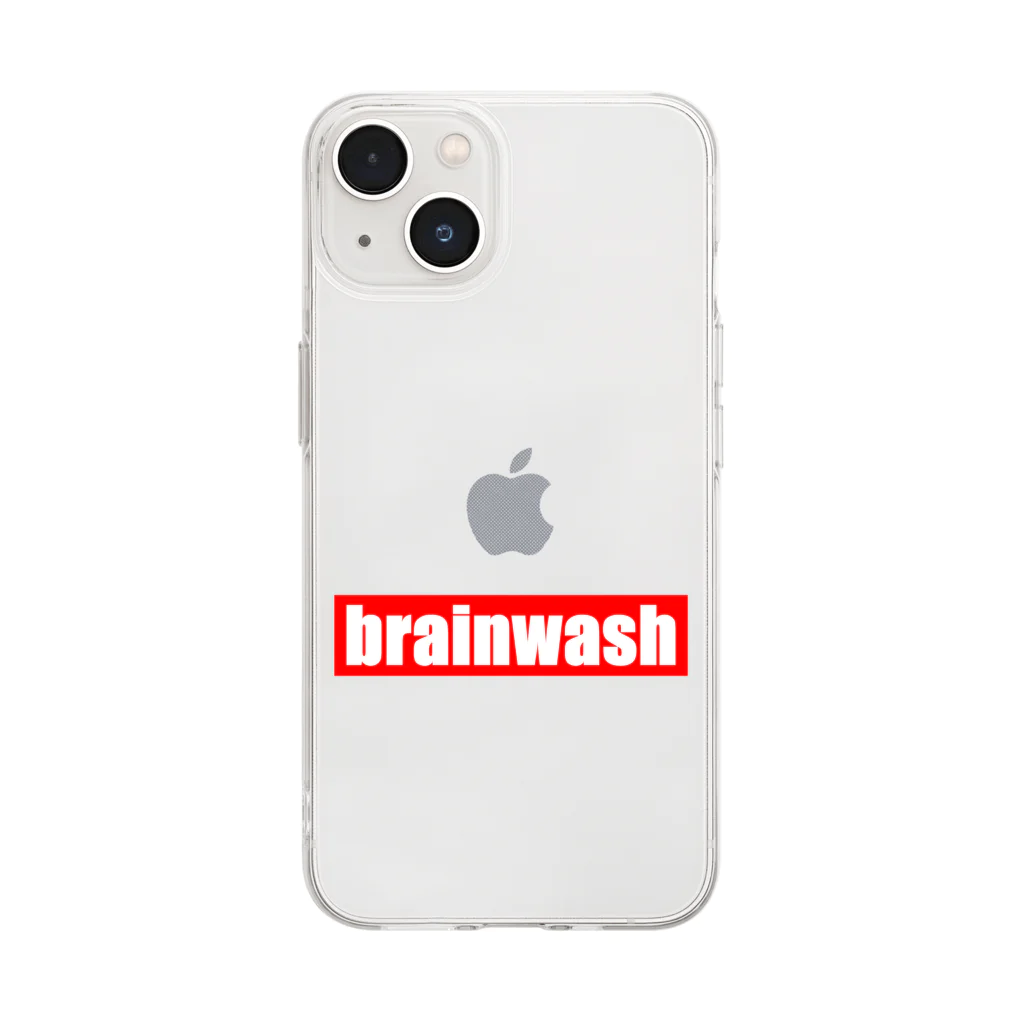 blackCAT-audioのbrainwash（シンプルデザイン） Soft Clear Smartphone Case