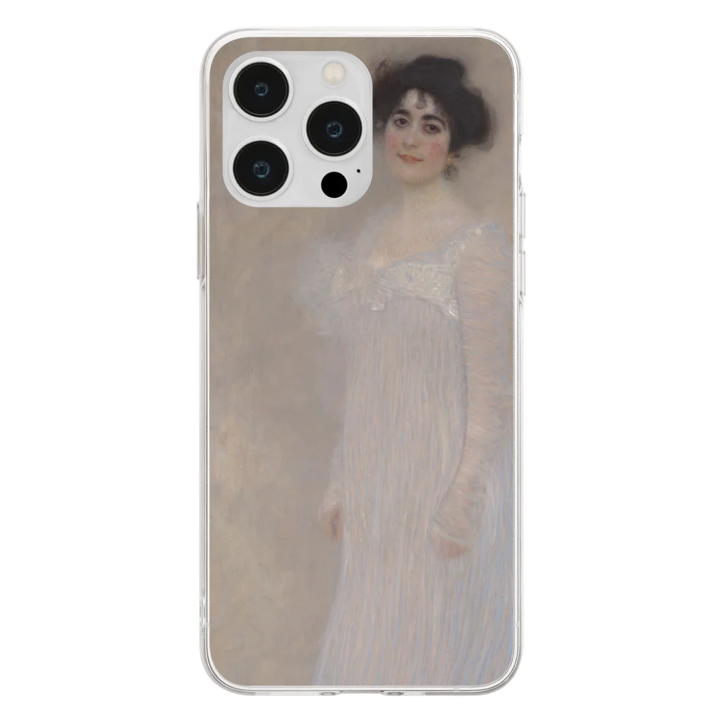 SONOTENI-ARTの001-009　グスタフ・クリムト　『セレナ・レーデラーの肖像』　クリア　スマホケース　iPhone 14ProMax/14Plus/13ProMax/12ProMax/11ProMax専用デザイン　CC5-2 Soft Clear Smartphone Case