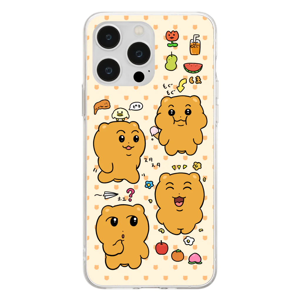 ももたろうのくま Soft Clear Smartphone Case