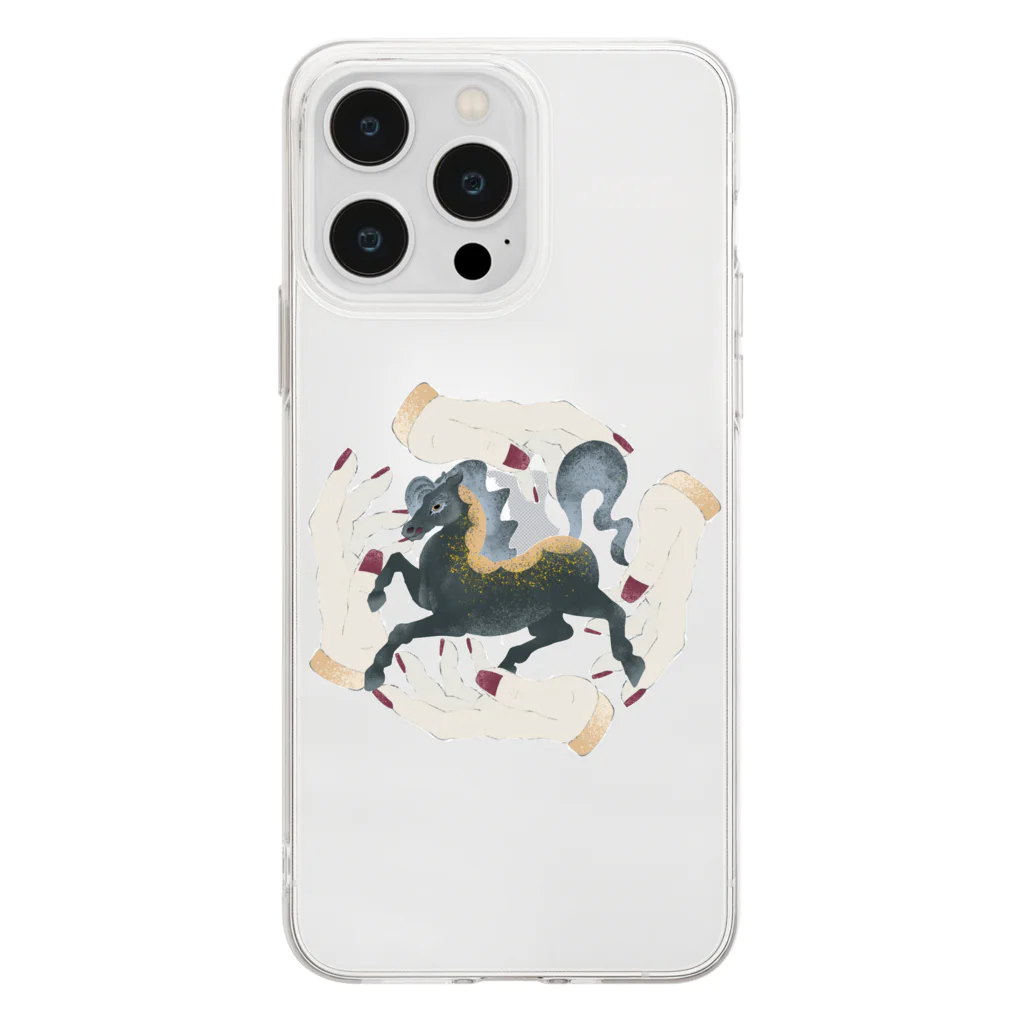 cojicoji0531の神馬 Soft Clear Smartphone Case