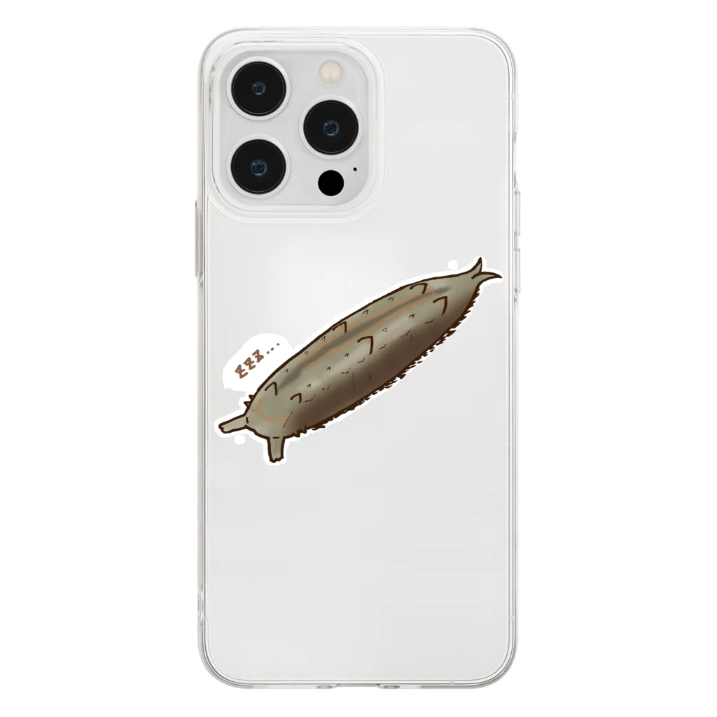 Drecome_Designの冬眠ゴマダラ幼虫 Soft Clear Smartphone Case