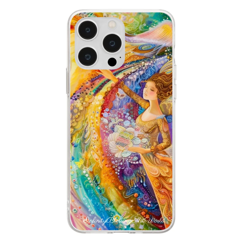 infinityblessing_artworldのInfinityBlessingArtWorldアマテラス Soft Clear Smartphone Case