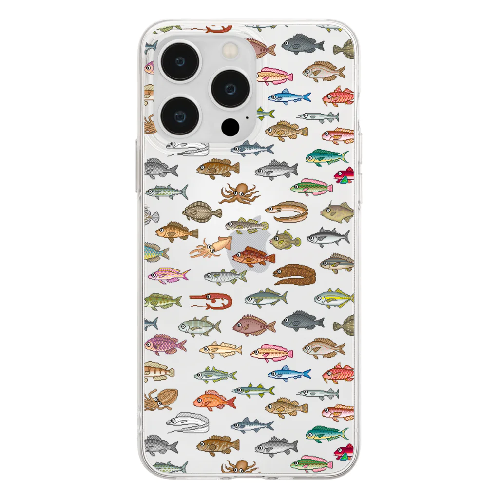 猫と釣り人のFISH_FB_DOT_1 Soft Clear Smartphone Case