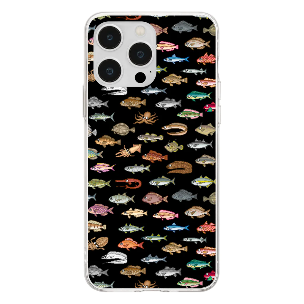 猫と釣り人のFISH_FB_DOT_1K Soft Clear Smartphone Case