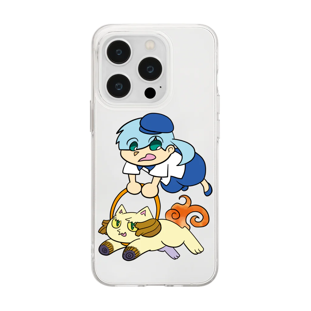 Animaru639のThe Land of Cats-002 Soft Clear Smartphone Case