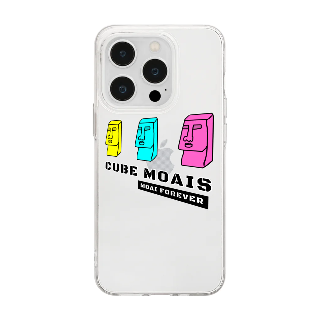 すとろべりーガムFactoryのCUBE モアイ Soft Clear Smartphone Case