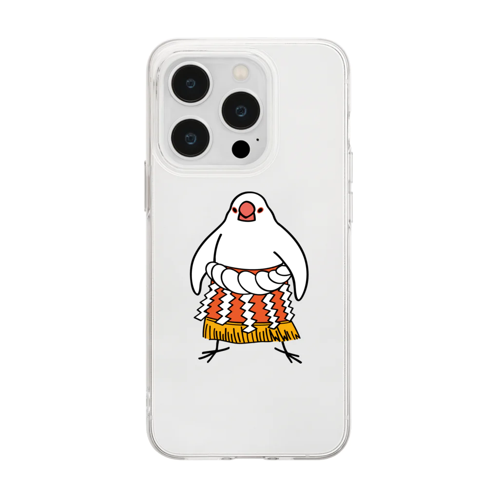 もしもしこちら文鳥のすもう文鳥よこづな Soft Clear Smartphone Case