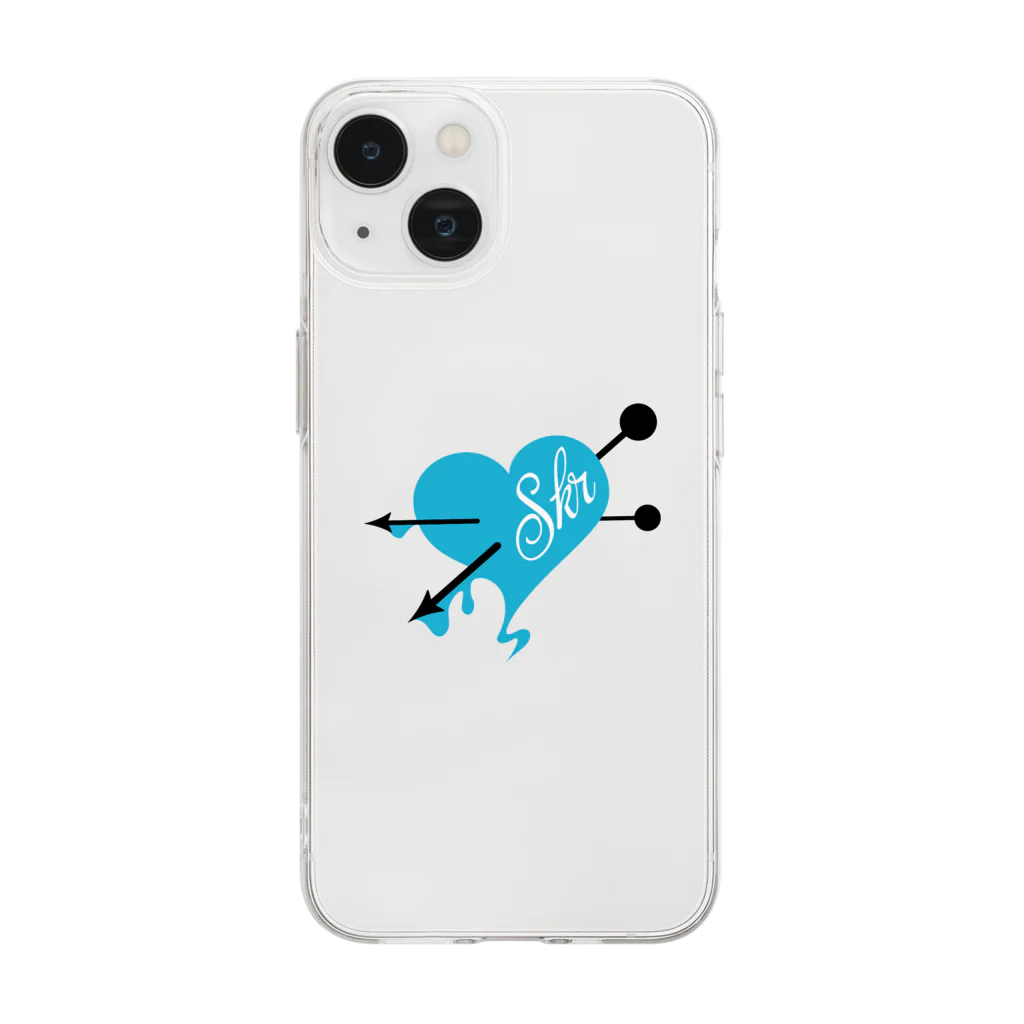 TWO SEEKERのII HEART【BLUE】 Soft Clear Smartphone Case