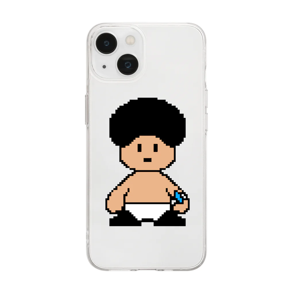 イチカラトトノウのしこたまボーイケース(ドット) Soft Clear Smartphone Case