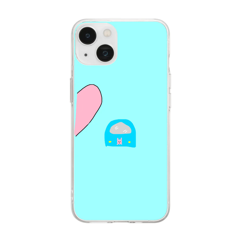 ぷにたんランドの繋げてハート！星ウサと電車 Soft Clear Smartphone Case