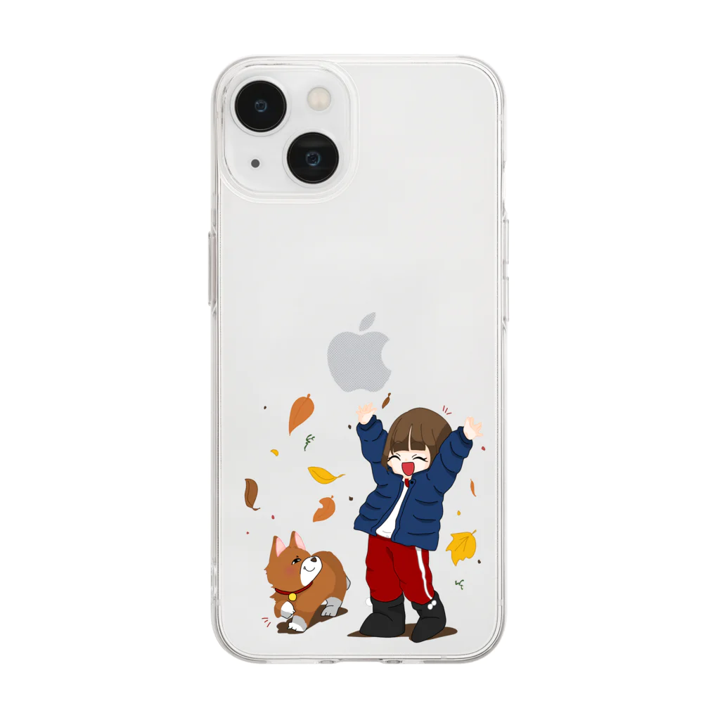 みーすけの愛犬と公園デート Soft Clear Smartphone Case