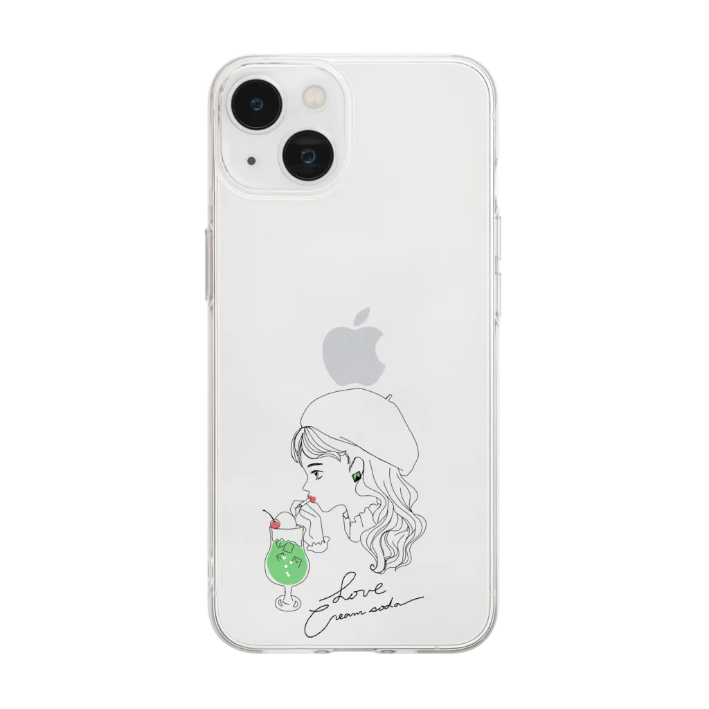 MuutanのLove creamsoda Soft Clear Smartphone Case