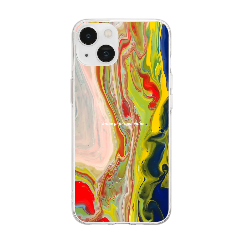 m/artworkのflamingo Soft Clear Smartphone Case