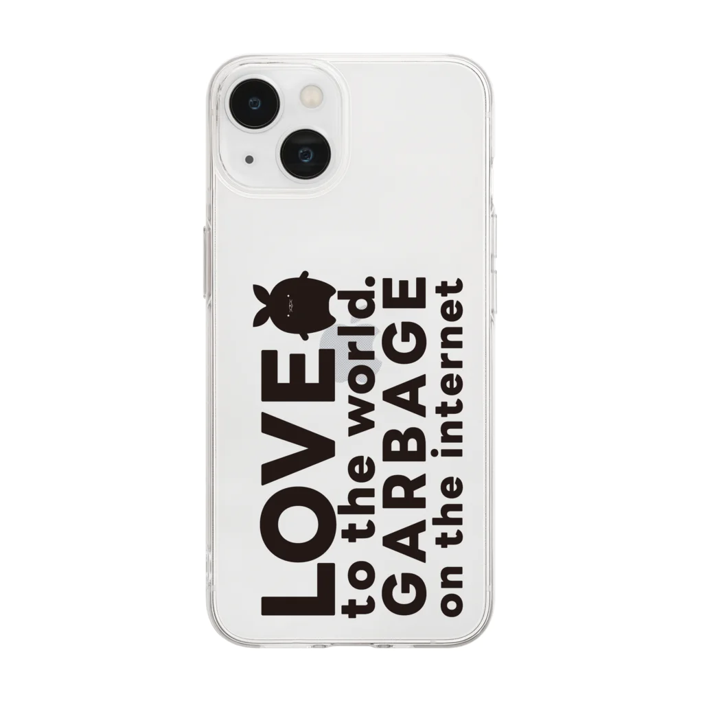 んさぬぼびんぬshopのLOVE…ゴミぶくろちゃんソフトクリアスマホケース Soft Clear Smartphone Case