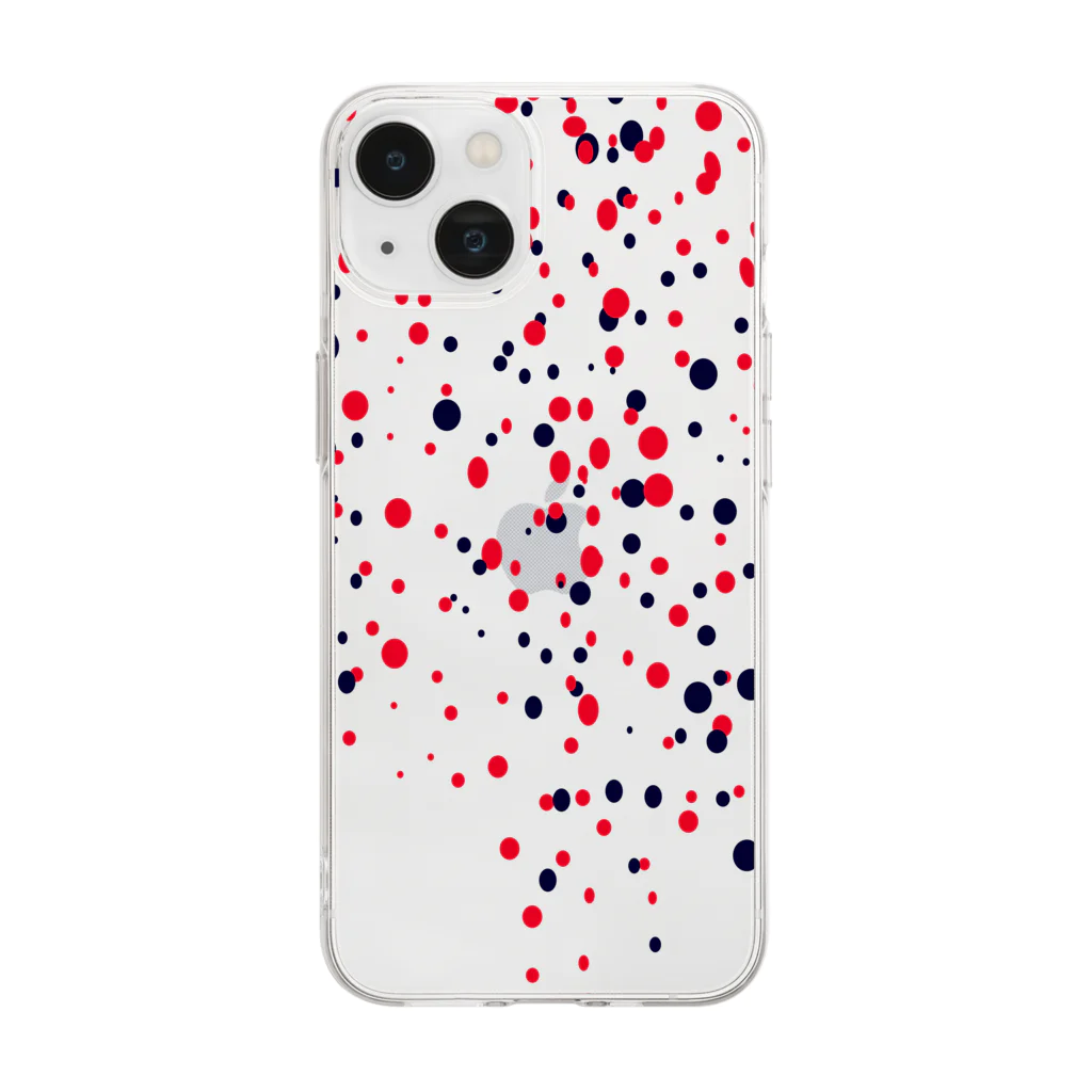 In+u1t/0NのIn+u1t0N #10 Dot/赤/紺 Soft Clear Smartphone Case