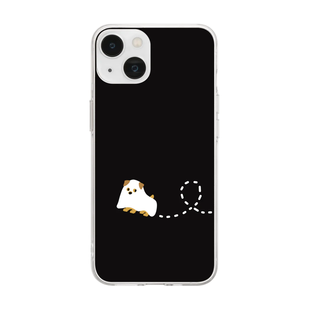 TOMOS-dogのただようおばけん Soft Clear Smartphone Case