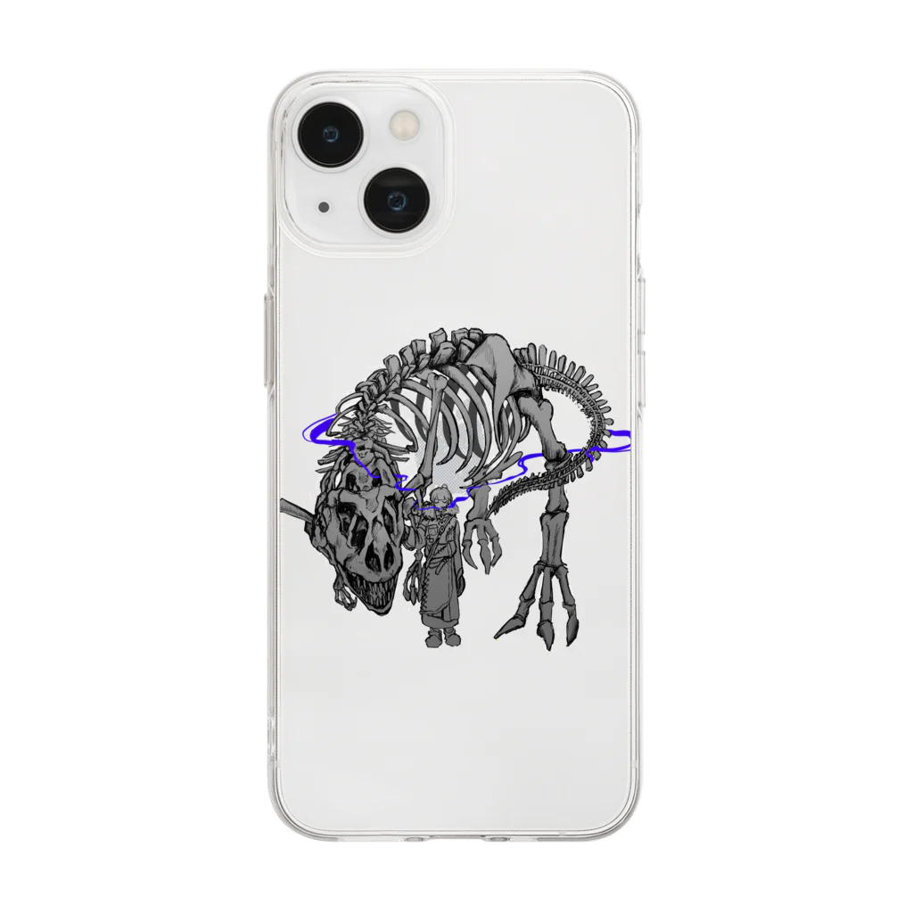 KEEPERのhiru 恐竜 白 Soft Clear Smartphone Case