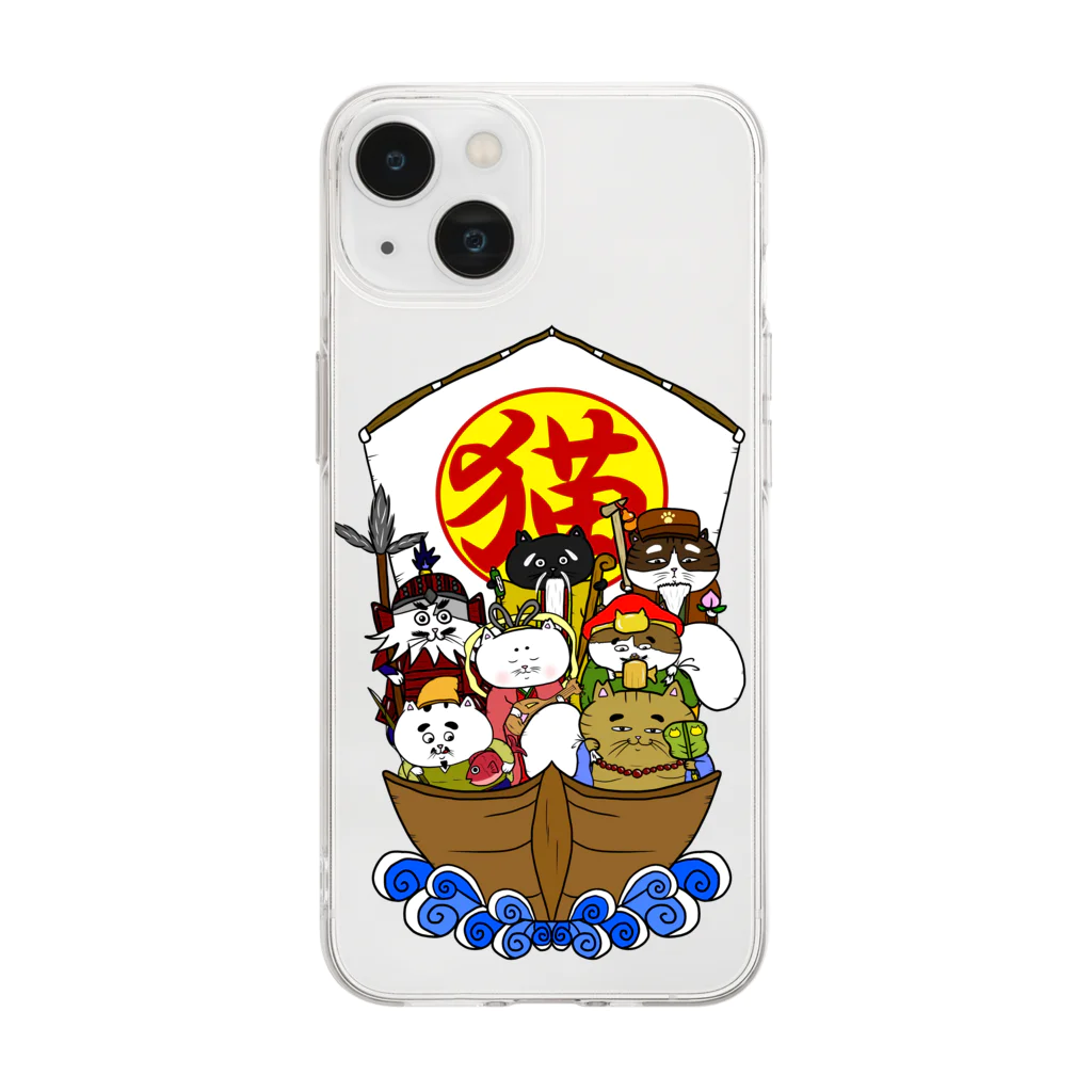 にゃんまるけのにゃん福神 Soft Clear Smartphone Case