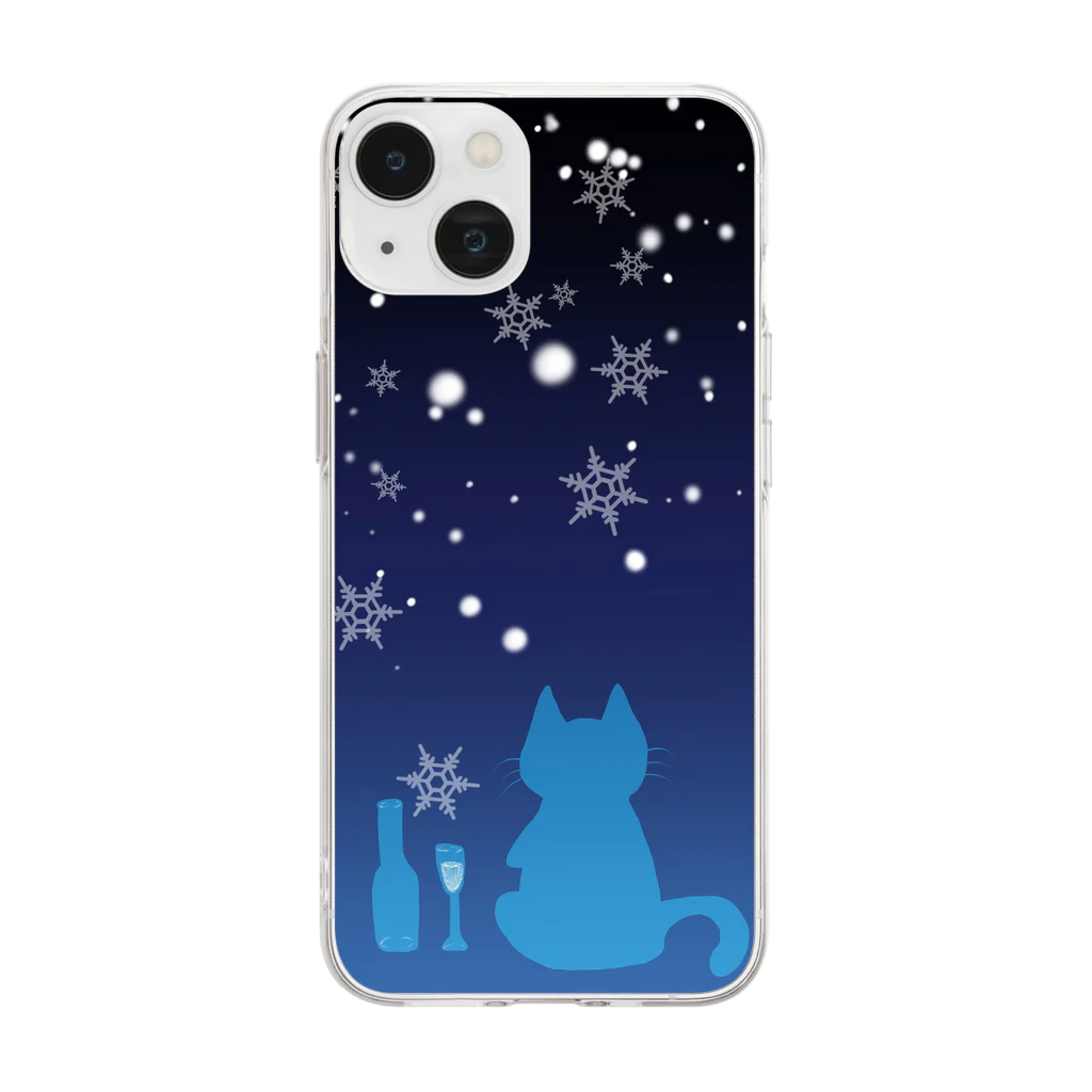 ねこぶた〜ねこしょっぷ〜のゆきねこ Soft Clear Smartphone Case