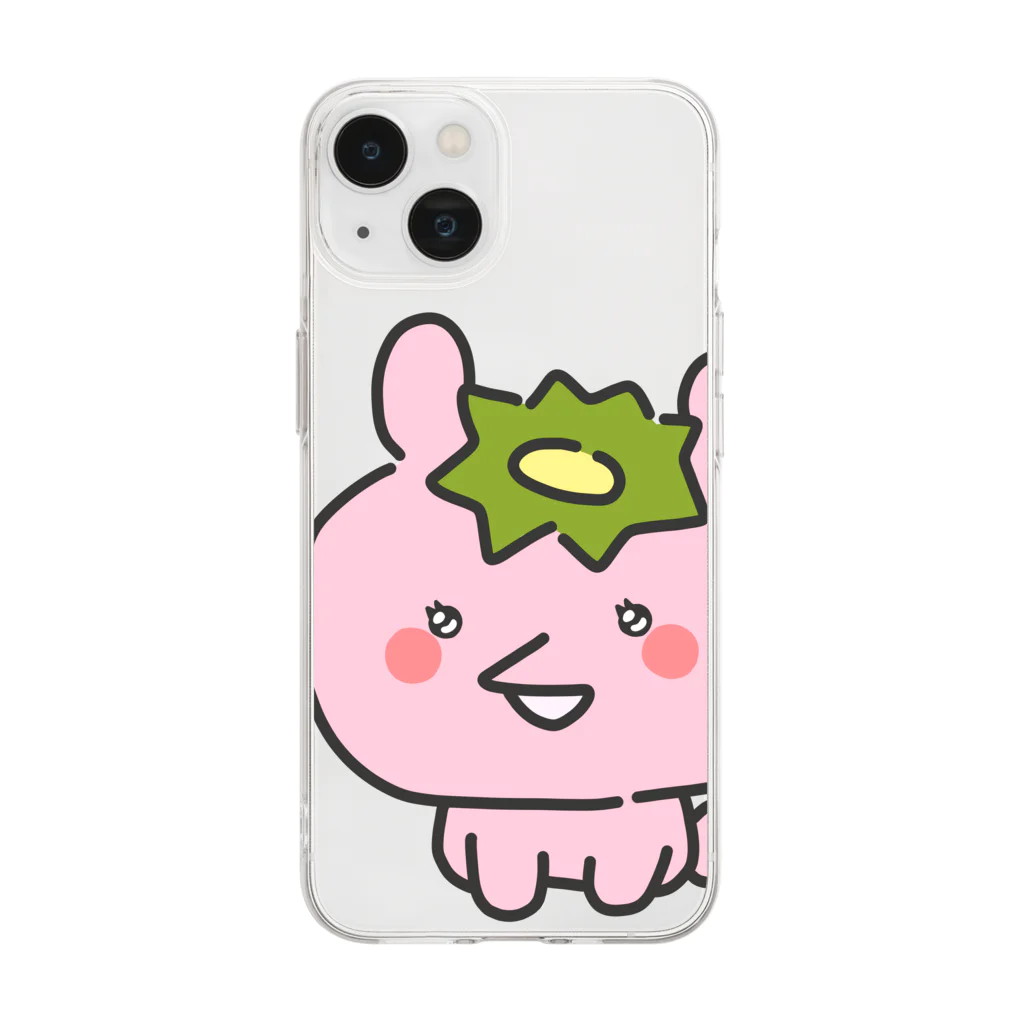 flower87boxのかっぱうさぎ（ピンク） Soft Clear Smartphone Case