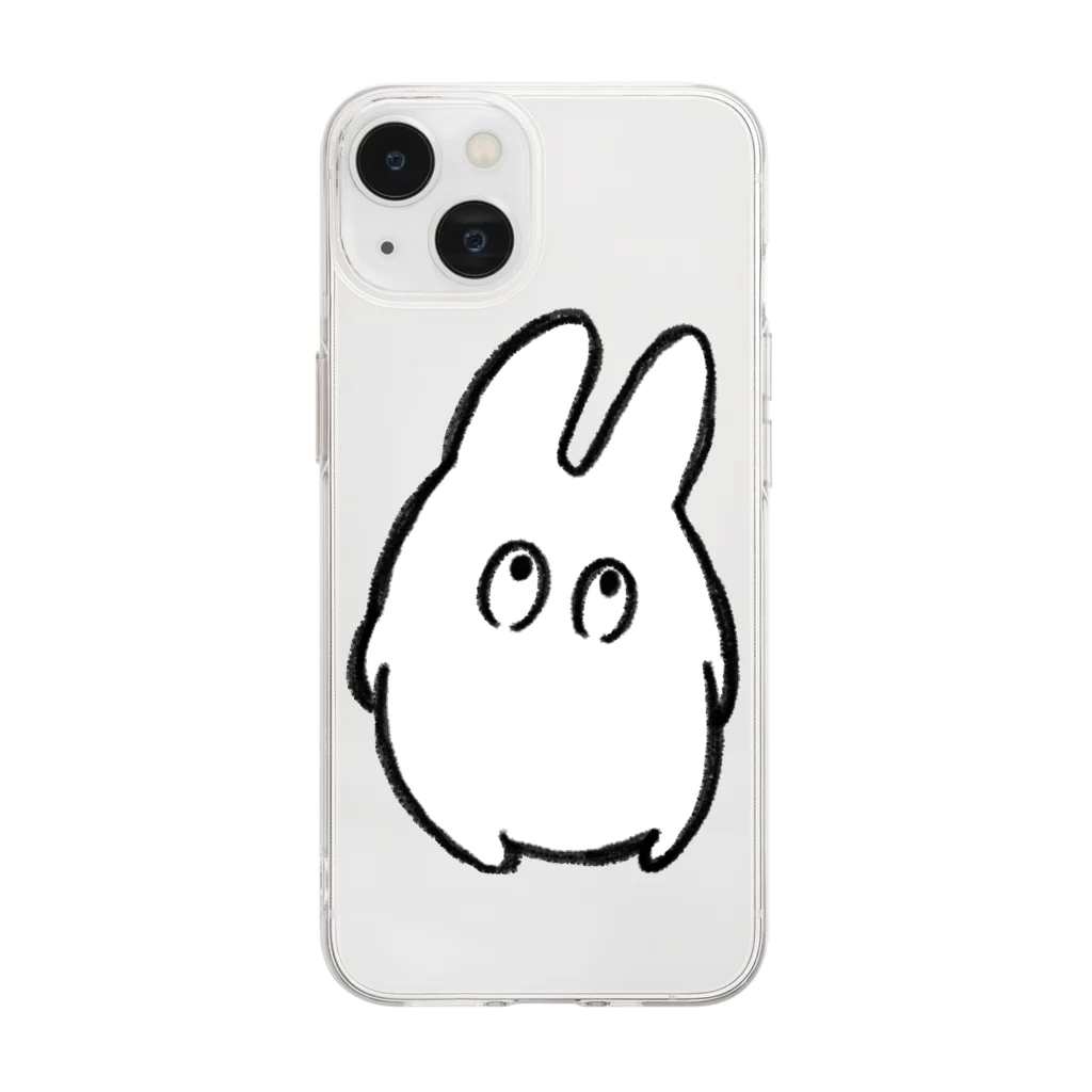 うさぎちゃんのおみせの何か考えてるっぽいうさぎ Soft Clear Smartphone Case