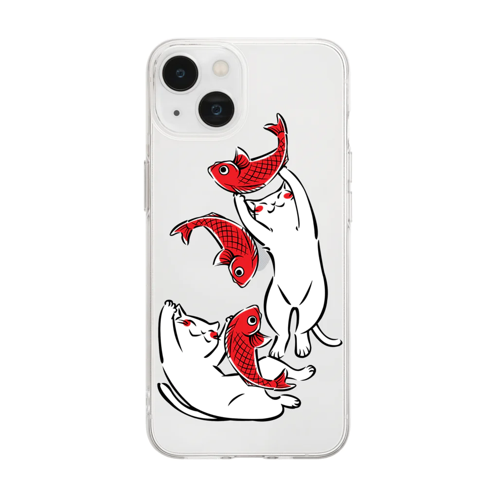 古蛙目の和猫 Soft Clear Smartphone Case