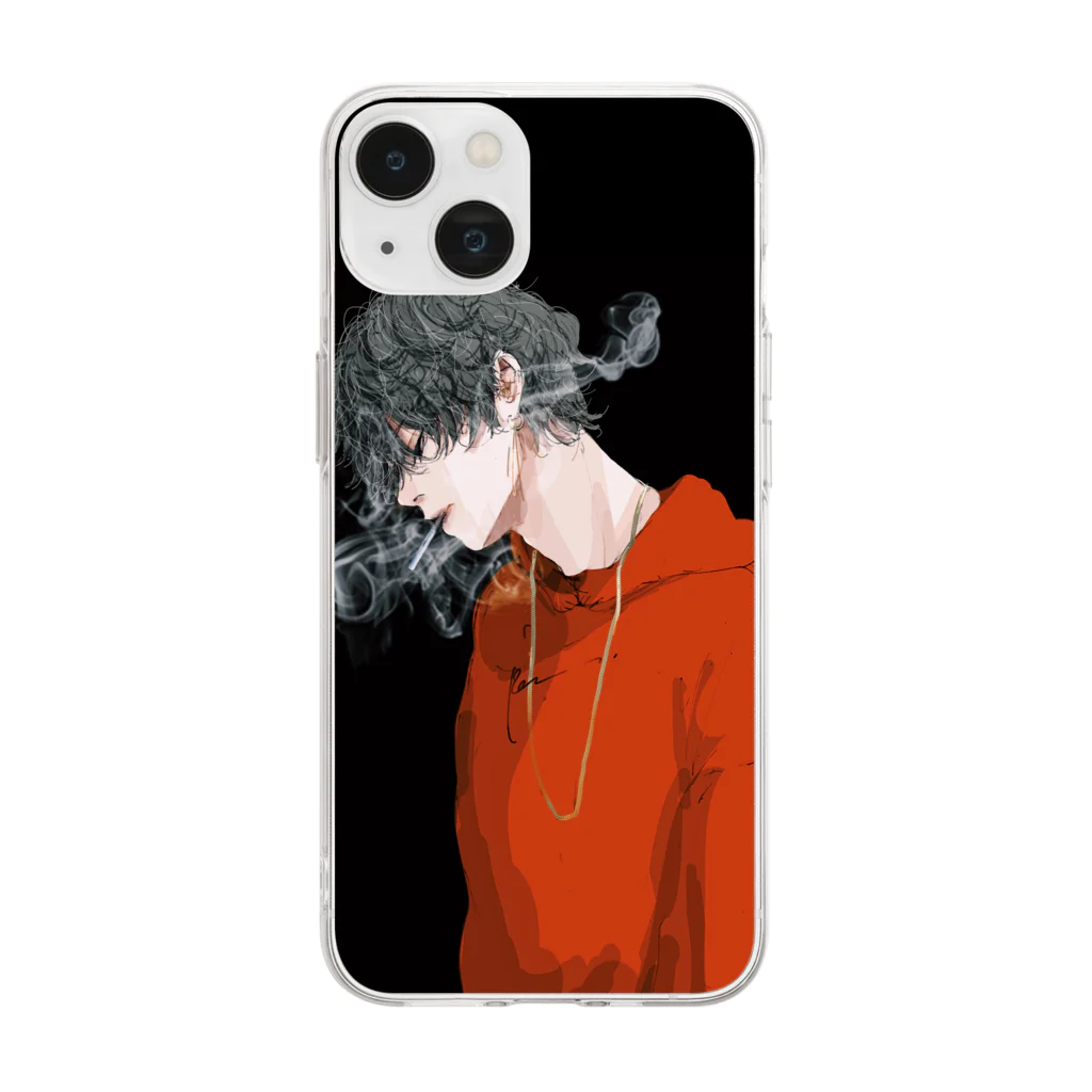 Ran.のorange Soft Clear Smartphone Case