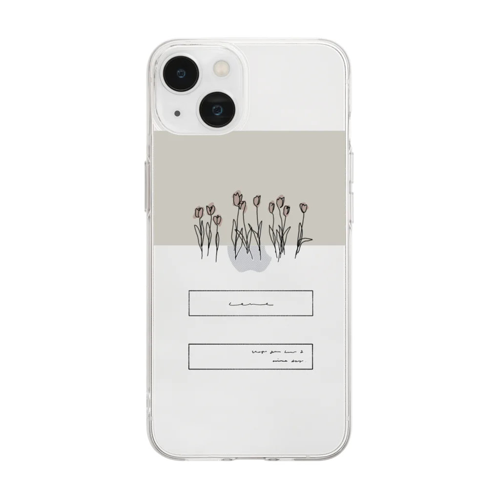 rilybiiのGreige × kusumiPink Soft Clear Smartphone Case