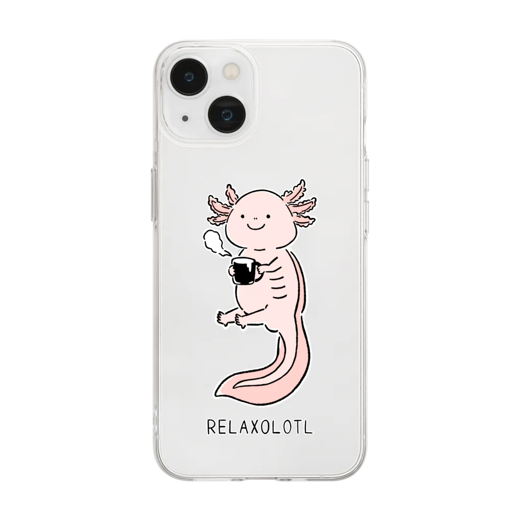 edmayu CreationのRelaxolotl Soft Clear Smartphone Case
