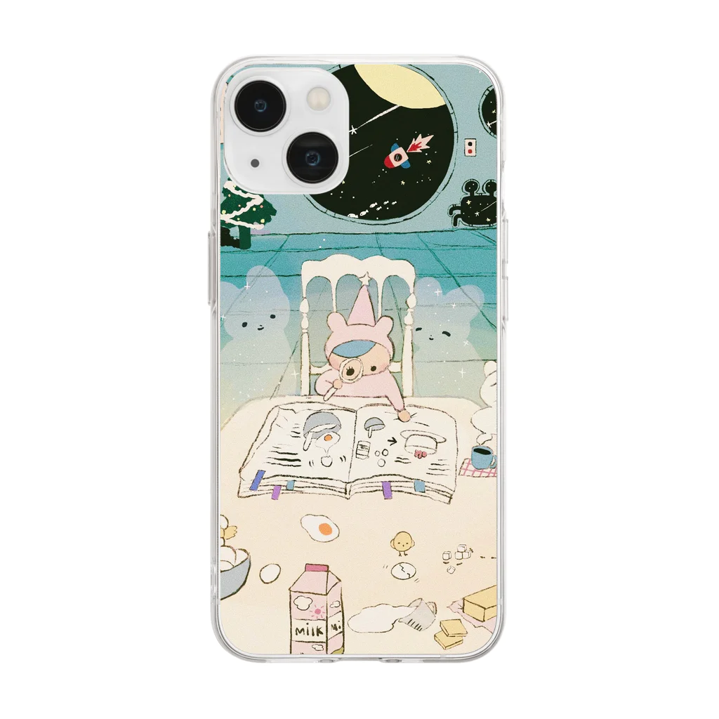 moku moku shopのムーンバニー Soft Clear Smartphone Case